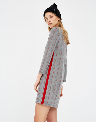 Checked long sleeve dress