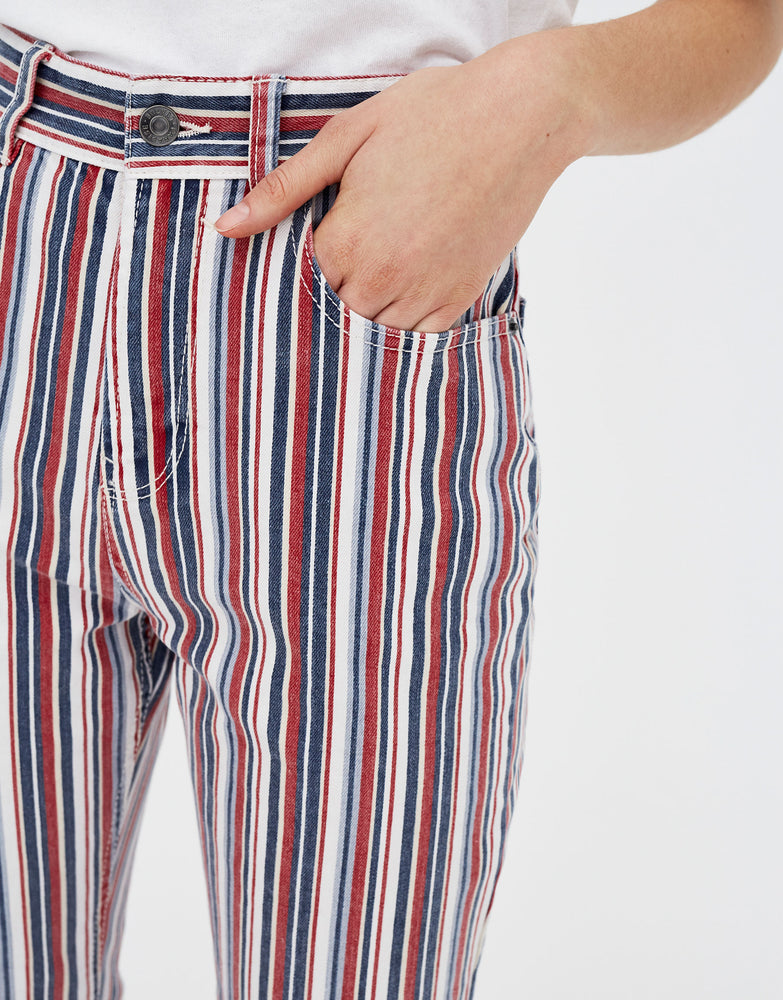 Striped high waist trousers