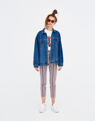 Denim biker blue jacket