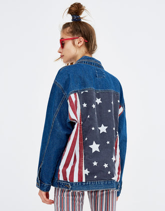 Denim biker blue jacket