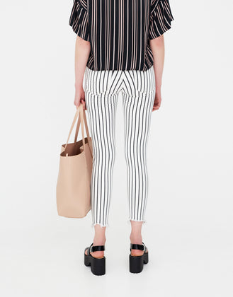 Striped skinny jeans