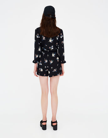 Printed crossed jumpsuit