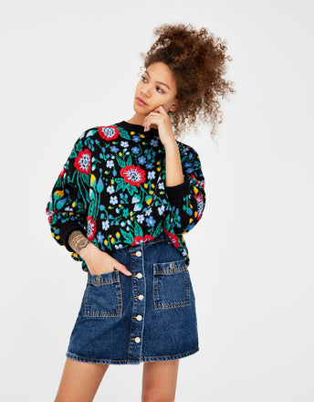 Faux leather skirt with tied belt