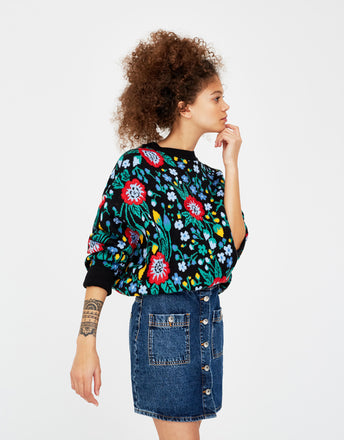 Faux leather skirt with tied belt