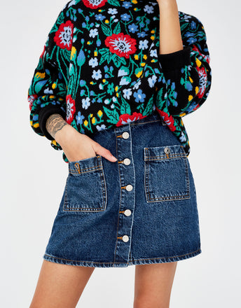 Faux leather skirt with tied belt