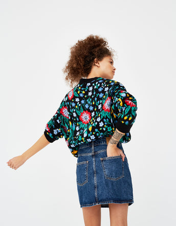 Faux leather skirt with tied belt