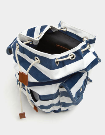 Navy blue fabric backpack