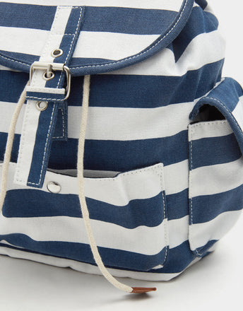 Navy blue fabric backpack