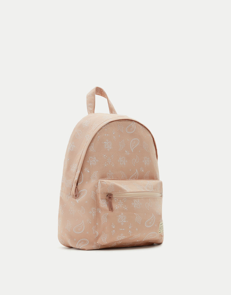 Printed fabric backpack