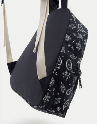 Printed fabric backpack