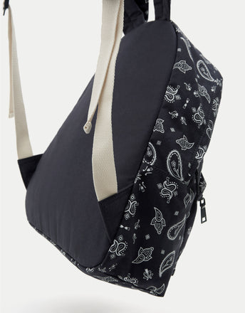 Printed fabric backpack