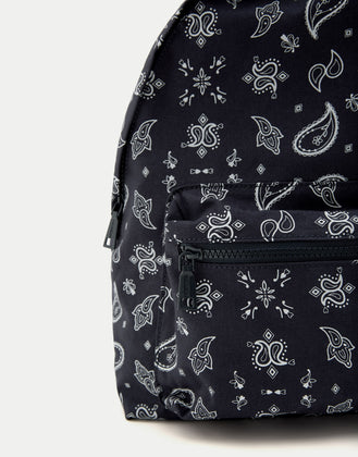 Printed fabric backpack