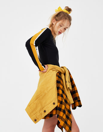 Dress with side stripes