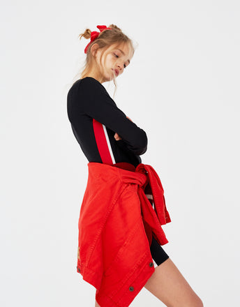 Dress with side stripes