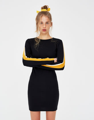 Dress with side stripes