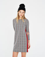 Checked long sleeve dress