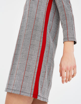 Checked long sleeve dress