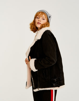 Denim jacket with flag