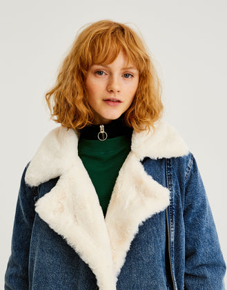 Denim jacket with flag