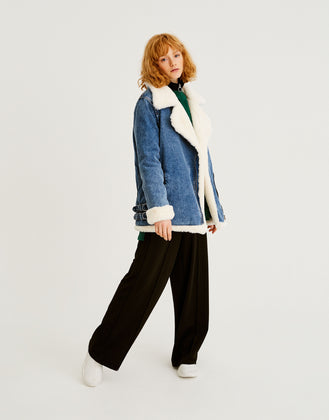 Denim jacket with flag